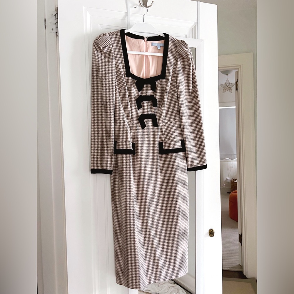 Antonio Melani Size 0 Houndstooth Midi Dress